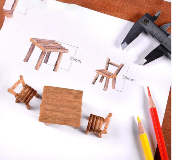 Phụ kiện bàn ghế gỗ (1bàn 2 ghế)