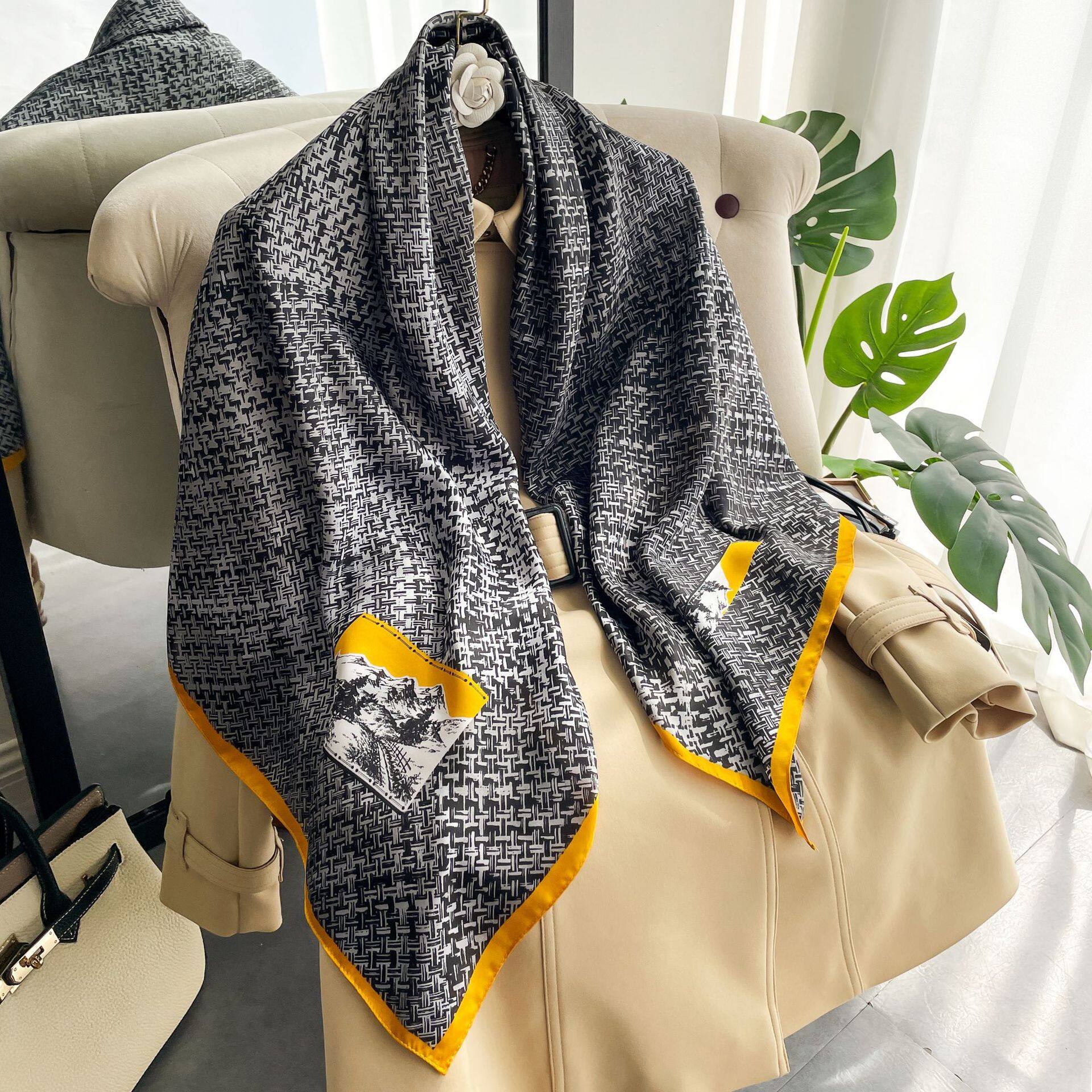 Fashion printed scarf silk scarf women's scarf silk scarf square scarf hijab shawl wj110fzs-09