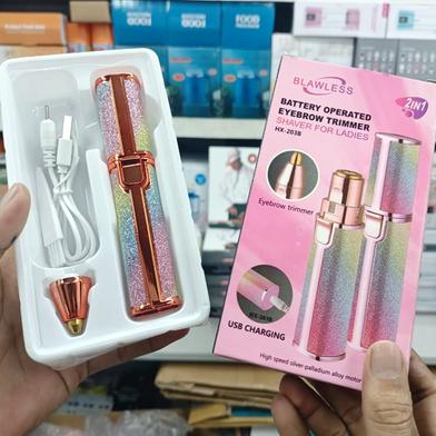 2 in 1 Eyebrow Trimmer & Face Hair Remover for Women wirh Light Rechargeable Waterproof Painless Facial Hair Removal for Lips Nose Face Body.