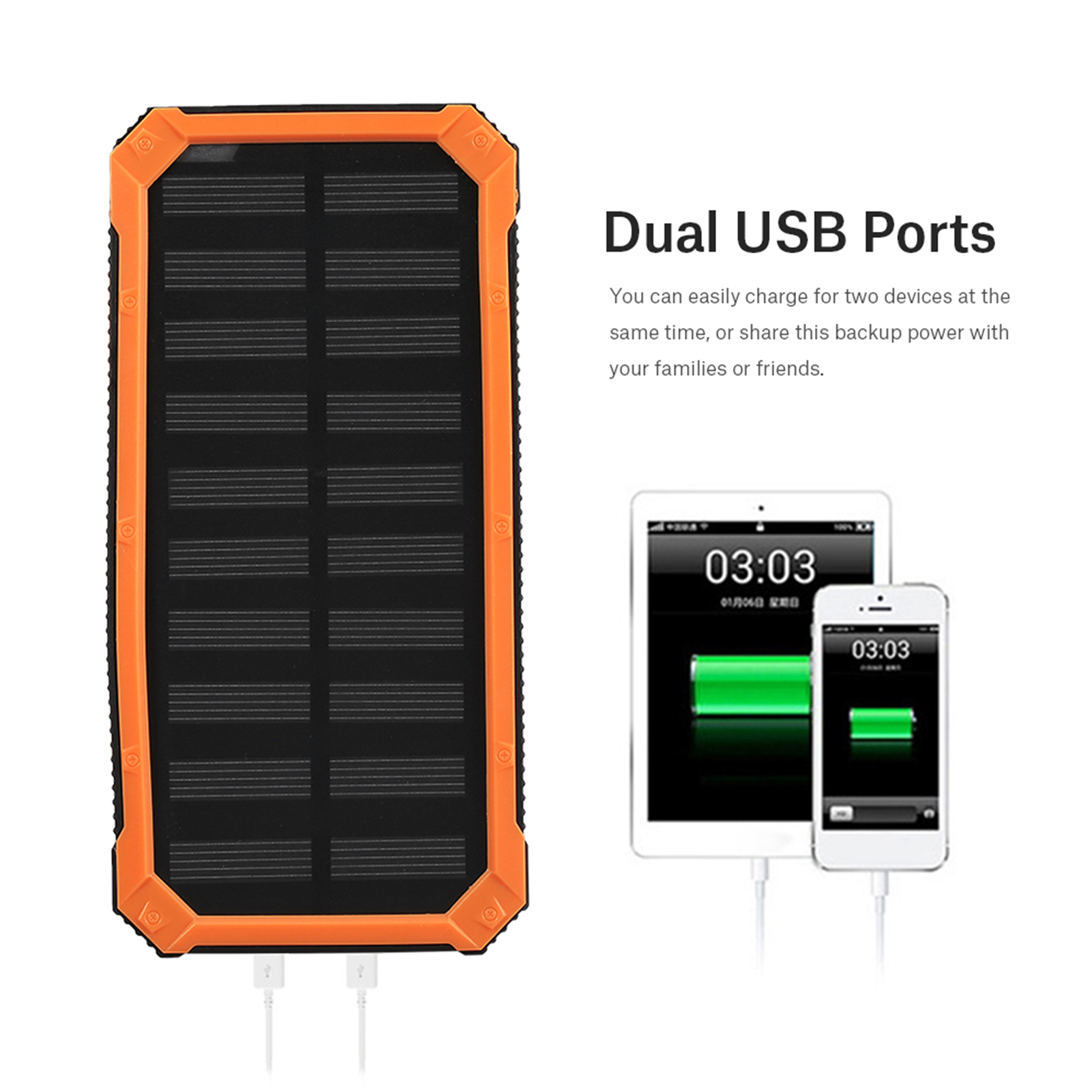 Charger Power Bank Power Saving Solar Power Bank Supports Solar Fast Charge for Outdoors for Travel for Home for For School