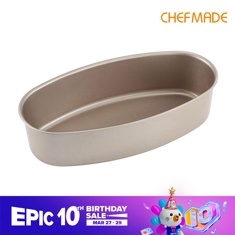 Chefmade Hình Bầu Dục Bánh Phô Mai Chảo Hình Bầu Dục Xúc Xích Phô Mai Khuôn Nướng Bánh Bánh Phô Mai Khuôn Mẫu Hình Bầu Dục Đặc Đáy Khuôn Bánh Phô Mai Làm Bánh Khuôn