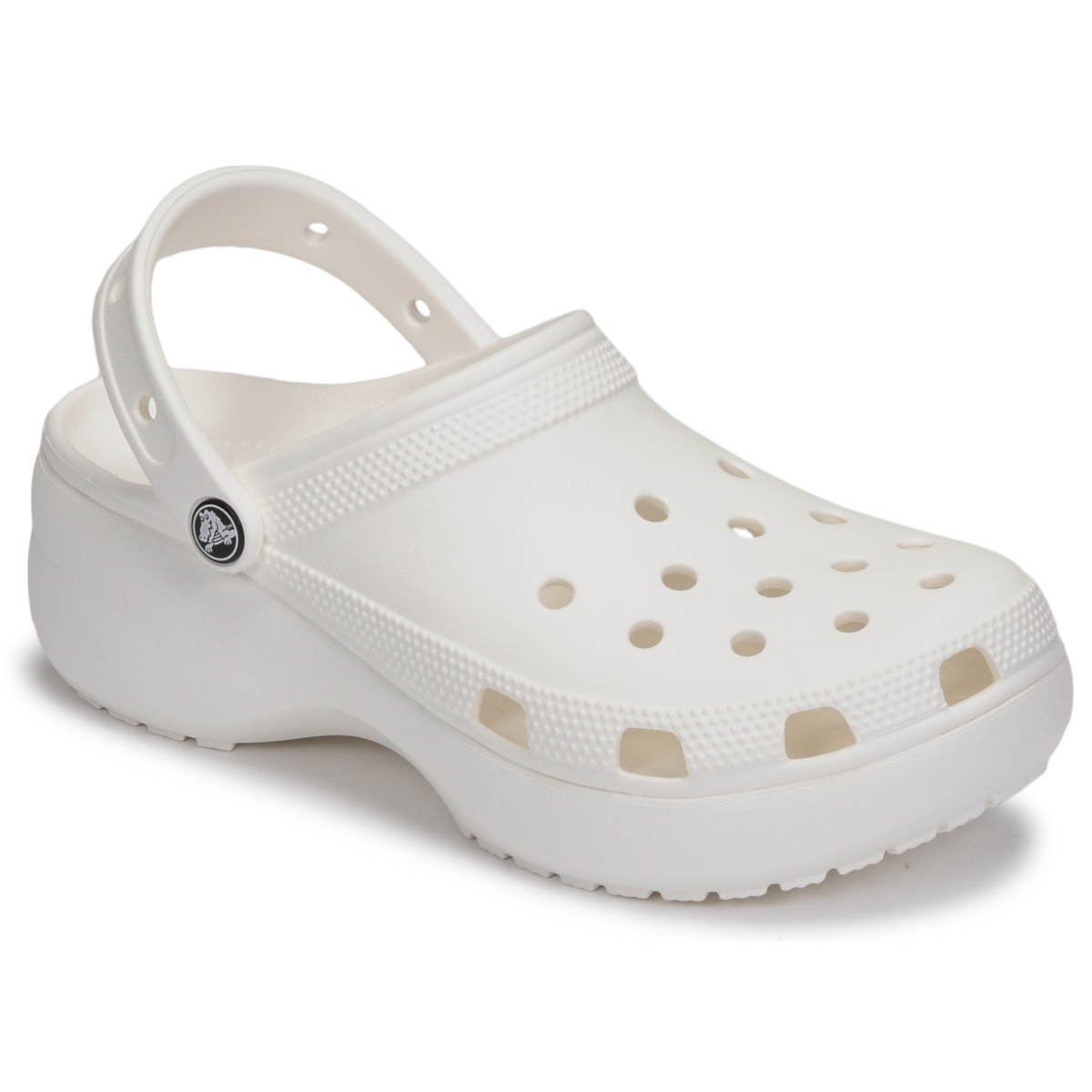 classic platform crocs white