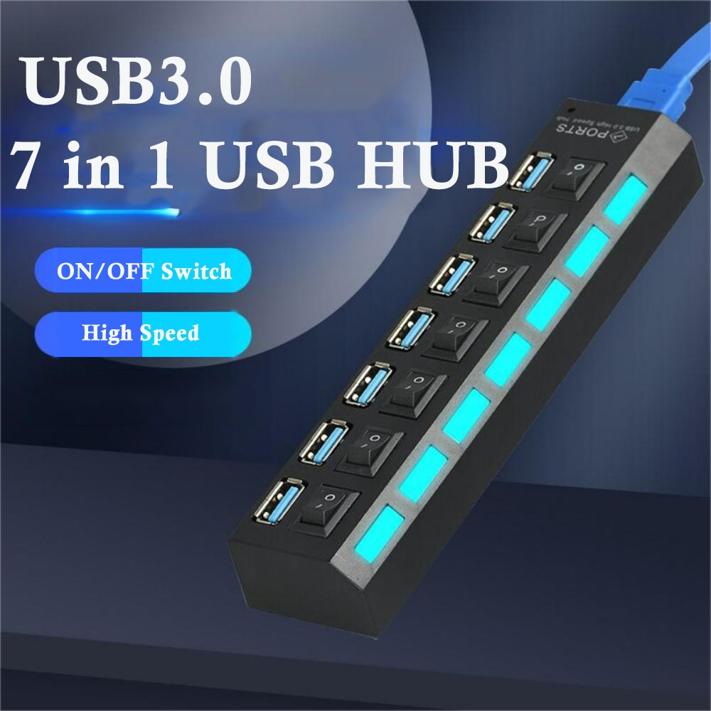 Usb Hub 3 0 Hub Usb Splitter 3.0 Multi Usb Hub With Power Adapter 4 7 Port Extender 2.0 Hab Computer Essories For Computer PC