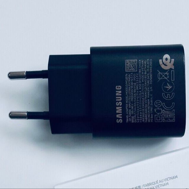 Củ sạc nhanh Samsung 25W, type C cho S20/S20+, S20Ultra, note 10/note10+, màu đen, Hàng Zin