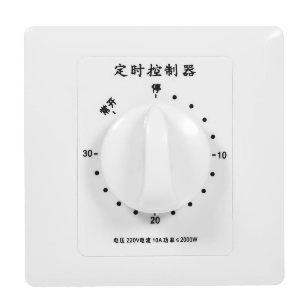 White Square Intelligent Mechanical Countdown AC 220V 30/60/120 Minutes ...