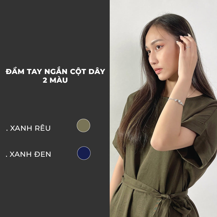 [ Flash sale ] Hàng VNXK ĐẦM TAY NGẮN CỘT DÂY 2M