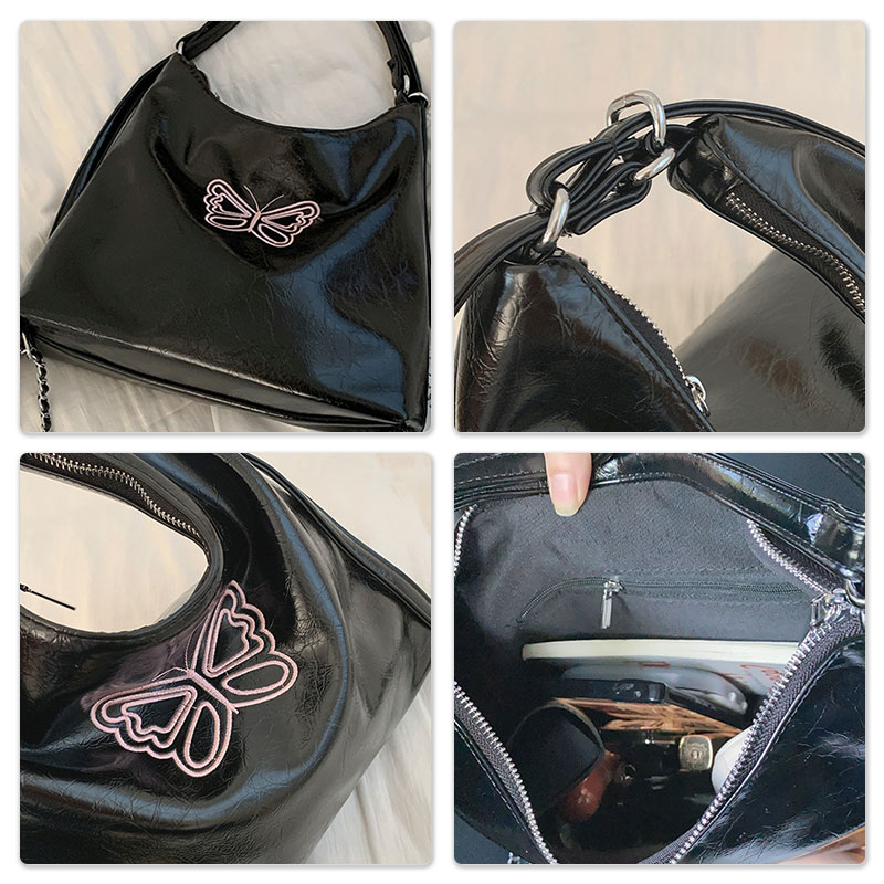 NALLCHEER Korean embroidered butterfly backpack New chain backpack Students attend class with large capacity handbags