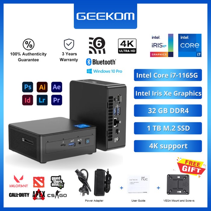 MINI pc gaming INTEL NUC / Pc mini gaming murah NUC11PAH i7 GEN 11 32GB ...