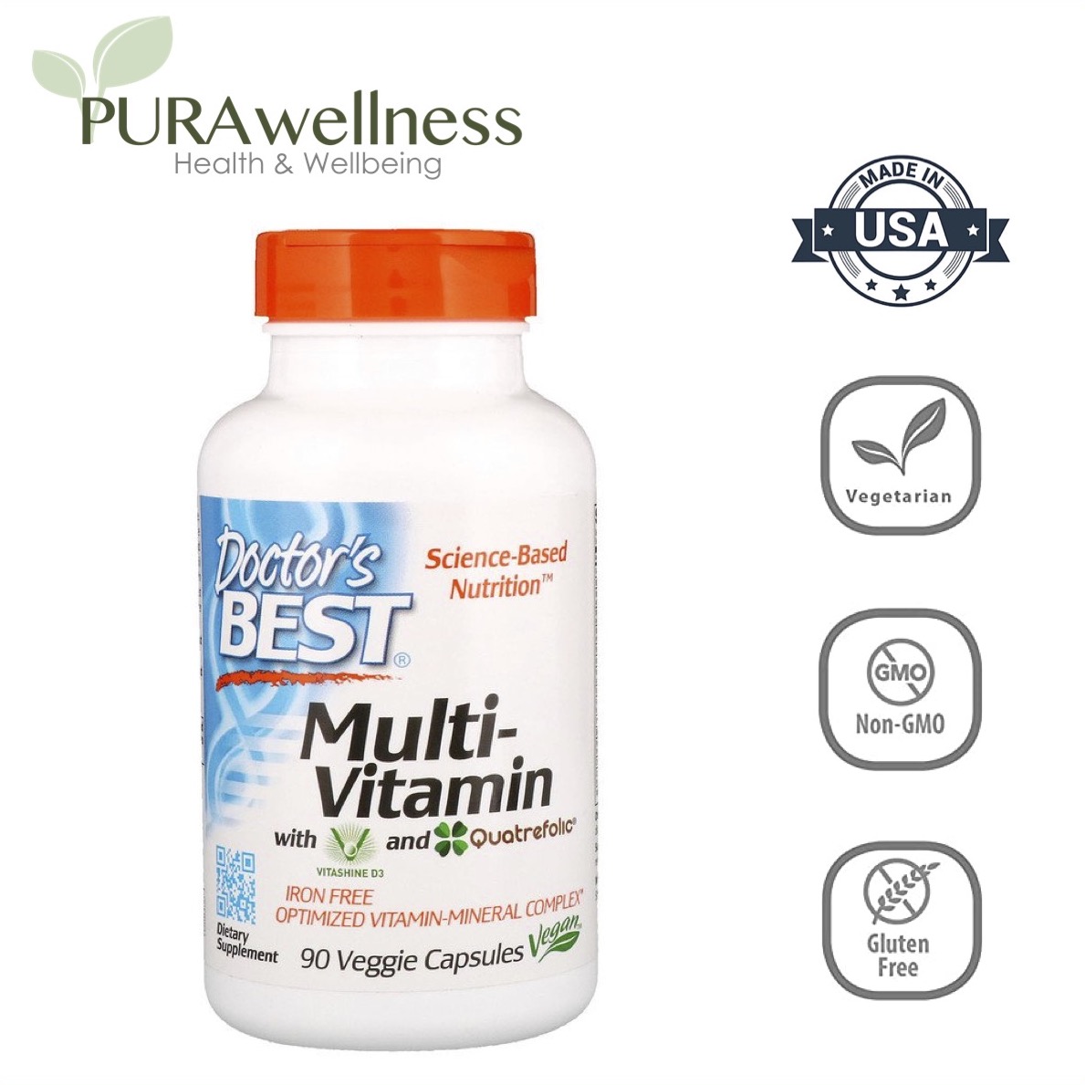 Doctor's Best, MultiVitamin với Vitashine D3 and Quatrefolic Vitamin