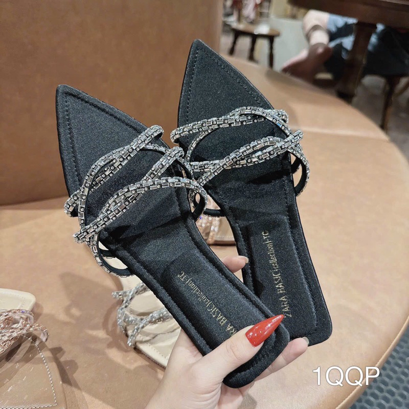 Dép bệt xoàn 2 quai đan chéo đá