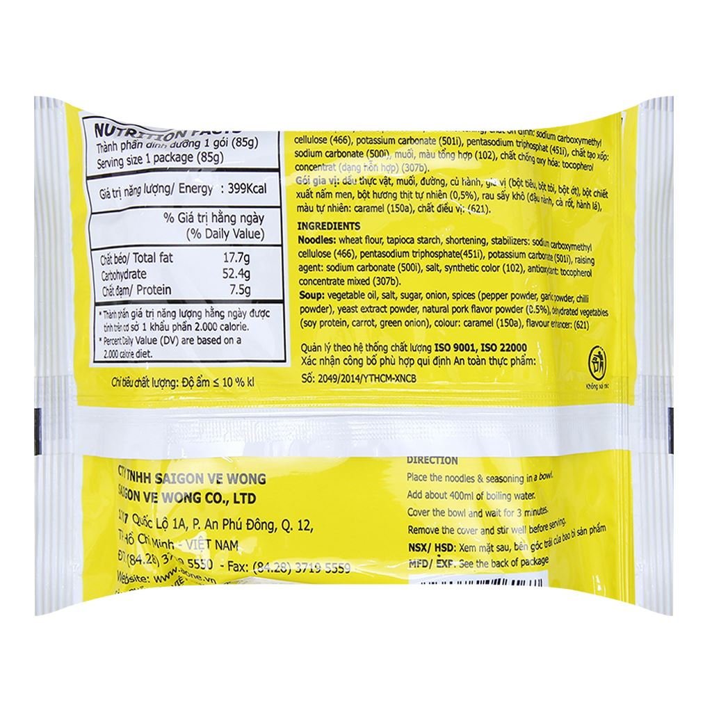 Mì thịt xào Aone thùng 30 gói x 85g