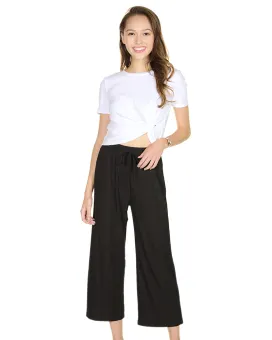 knitted flared trousers