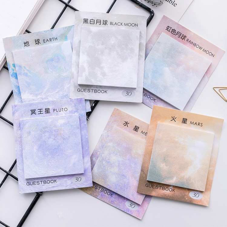 Giấy Dán Note Galaxy Ghi Chú Hình Các Hành Tinh S10,