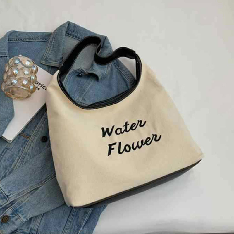 Movi Katie large-capacity bag women's canvas shoulder bag all-match tote bag female summer student class commuting bag