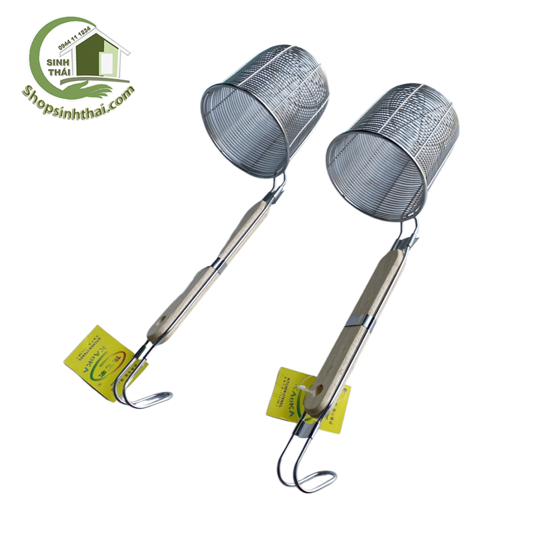 Vợt trụng hủ tíu - Vá trụng mì loại lớn inox cao cấp
