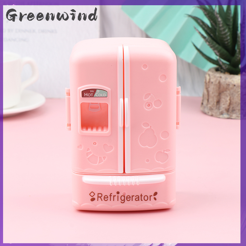 Greenwind nhựa thu nhỏ tủ lạnh tủ lạnh 1:12 mô phỏng tủ lạnh tủ lạnh mô hình đồ nội thất thủ công mô hình nhà búp bê phụ kiện