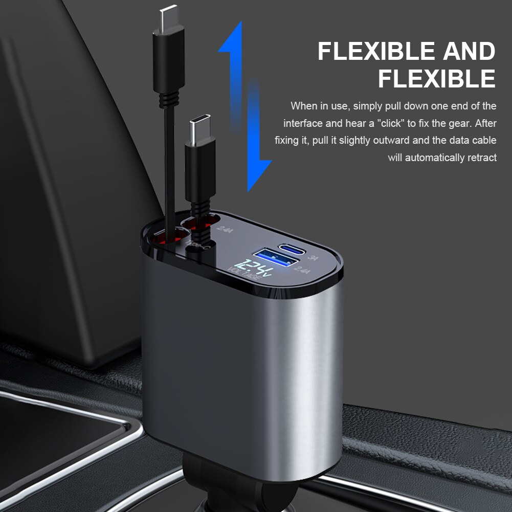 Xe nhanh r Loại-C Đầu ra cổng USB kép Stretchable dòng Inter điều chỉnh hướng màn hình hiển thị kỹ thuật số co rút linh hoạt