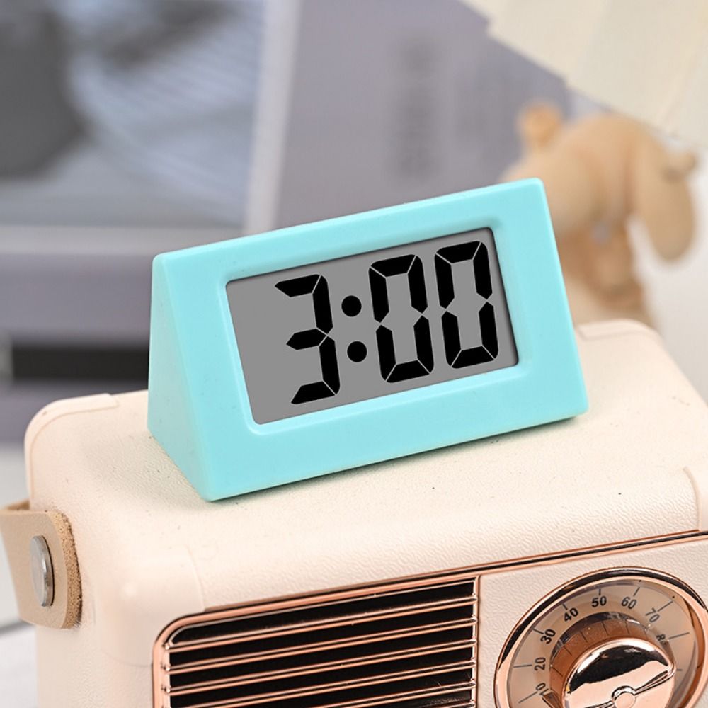 Creative Simple LED Digital Clock Mute Cute Mini Triangle Clock Time Display Desk Electronic Clock Home. 