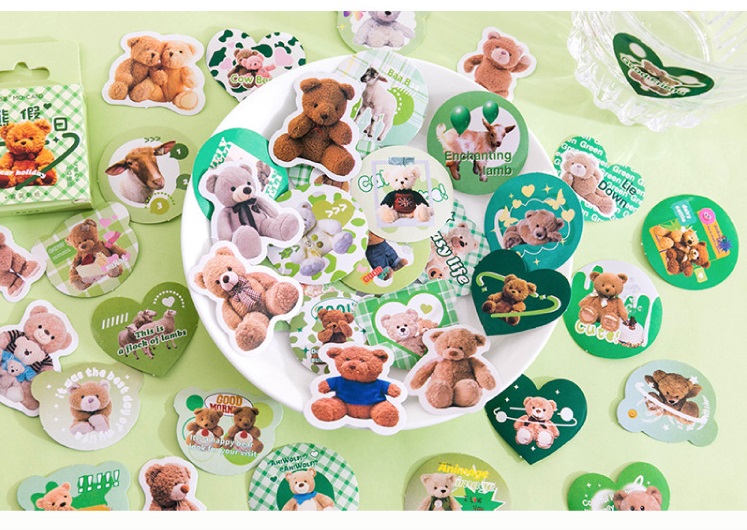 Hộp 45 stickers hình gấu nhiều mẫu