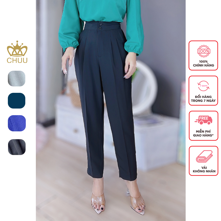 Quần tây baggy 2 nút lưng cao CHUU Q8005