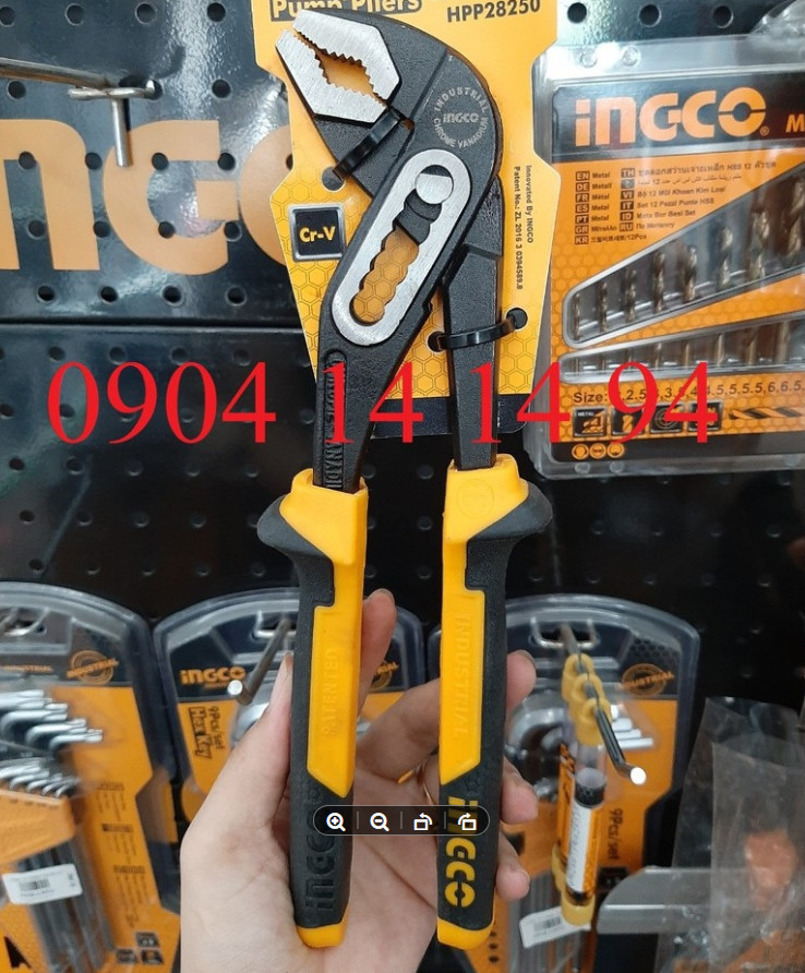 "kềm mỏ quạ 10""/250mm ingco" hpp28250