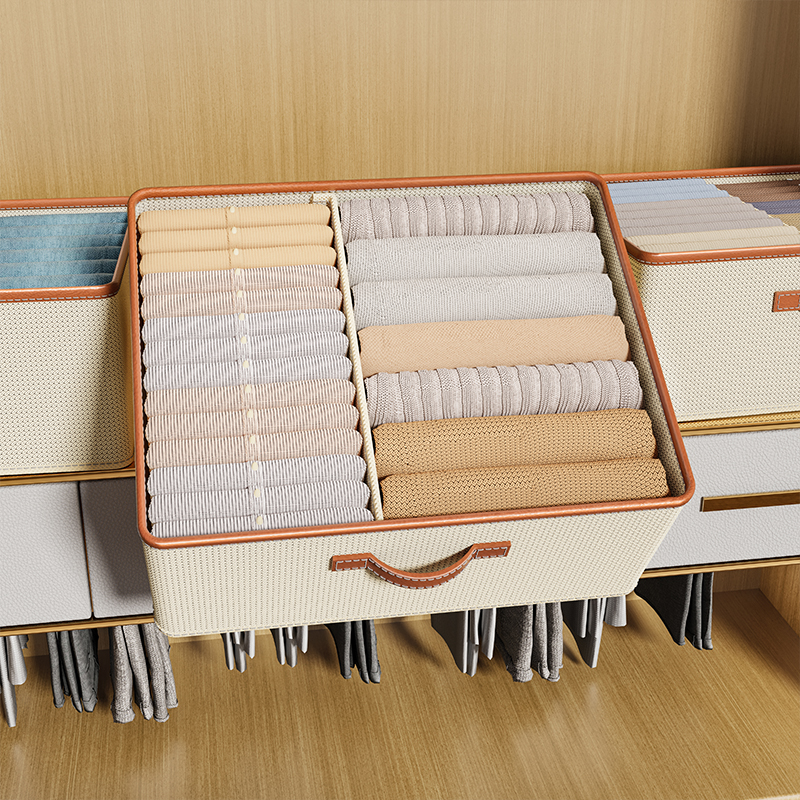 Loozykit Foldable Clothes Storage Box Wardrobe Organizer Closet Organizer Large Capacity Compartment Storage Box Cabinet Drawer Organizer Storage Case for Underwear Pants Bra Panties Tshirts Sock