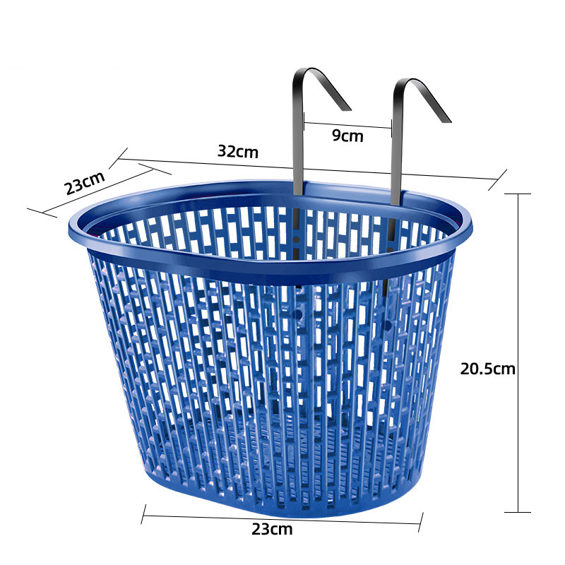 SBART Bicycle basket hanging basket, front basket, mountain bike front basket, bicycle blue basket, front hanging folding bicycle vegetable basket hanging basket