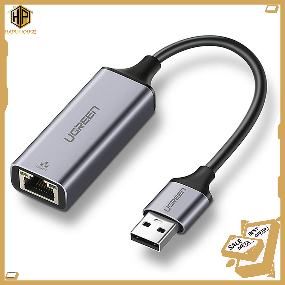 Cáp chuyển usb 3.0 sang lan rj45 ugreen 50922 tốc độ gigabit - hapuhouse