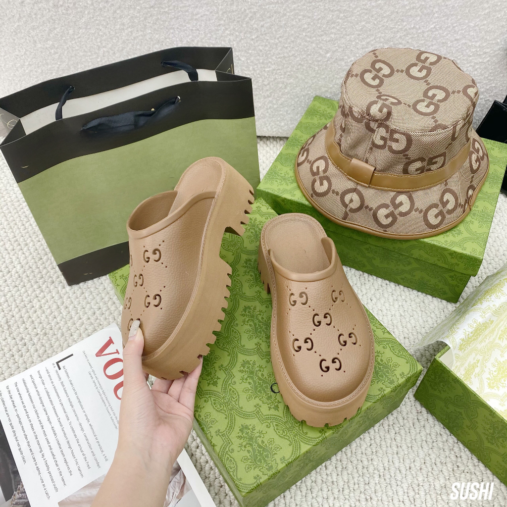 Dép sục cross GG độn đế 7cm hàng super full box( phom to lùi 1sz)