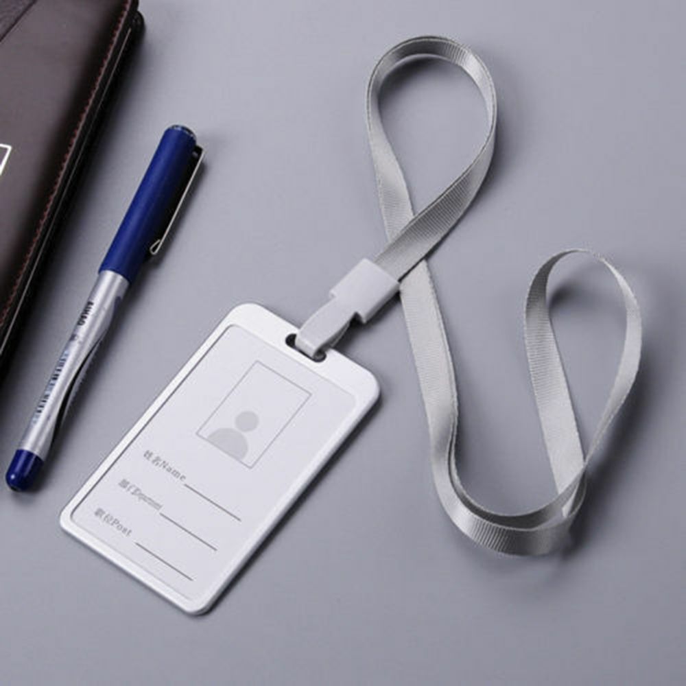 Alloy Employee Name Company Certificate Cover Security Business ID Card Holder Pass Tag Work Badge with Lanyard