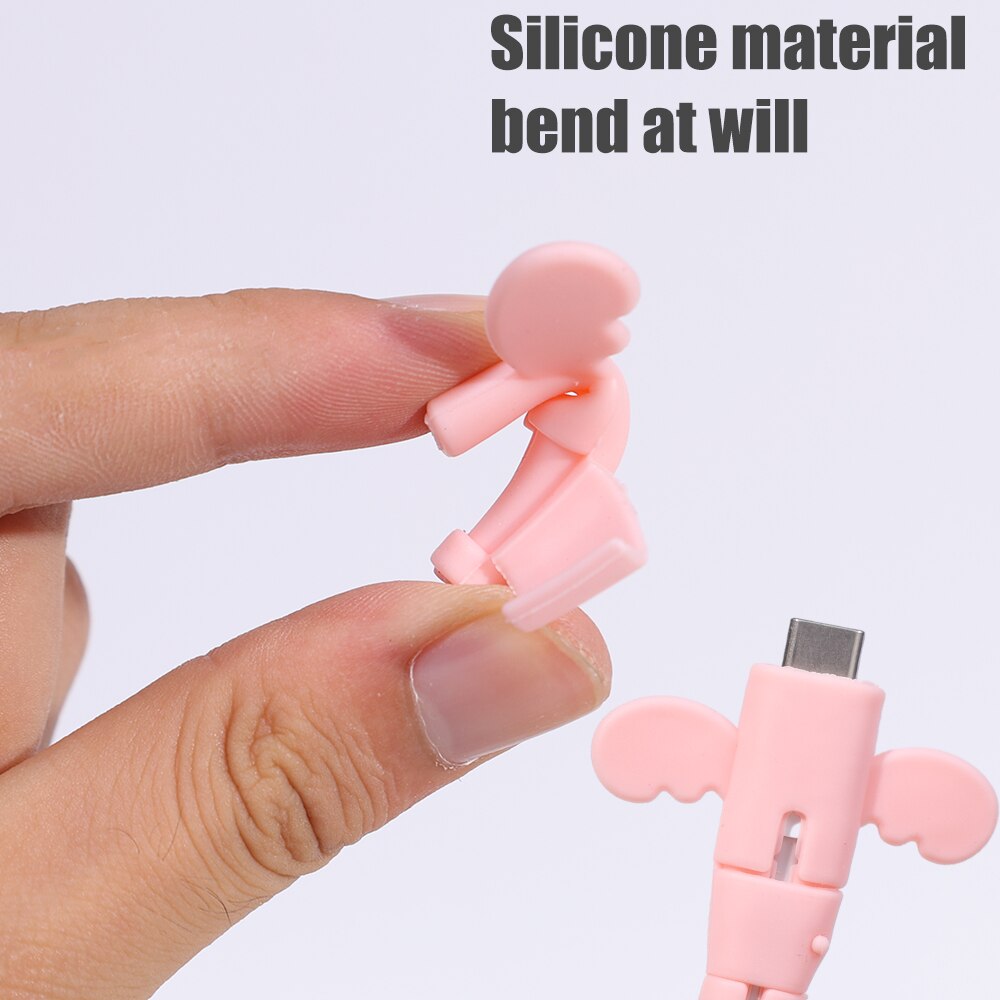 1/4 vỏ bảo vệ cáp sạc Silicon Phụ kiện điện thoại vạn năng Ốp bảo vệ cáp dữ liệu chống vỡ