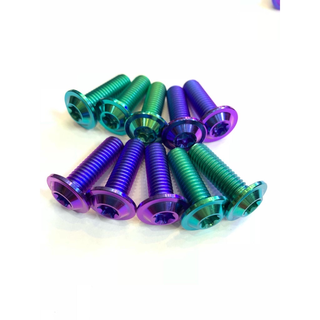 (10 con) Bộ 10 ốc đĩa dĩa titan 8li25 đầu mỏng gắn thông dụng tất cả các loại xe yamha honda