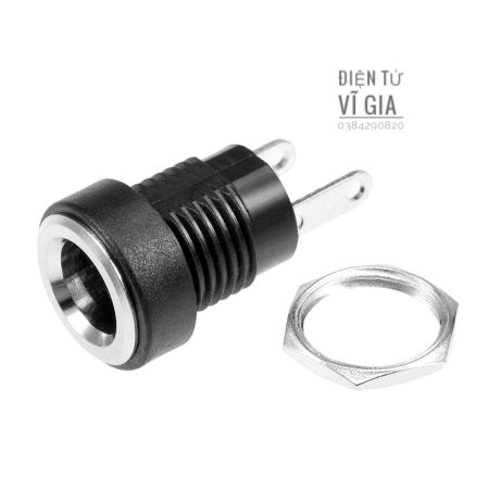 Jack DC cái kích thước 5.5mm x 2.1mm kèm đai ốc