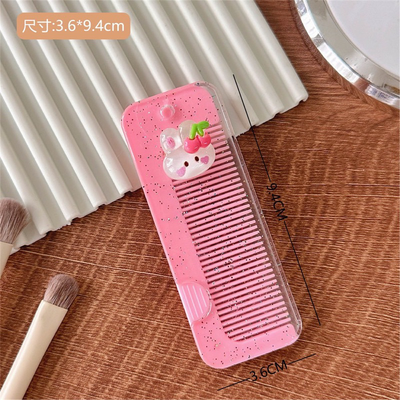 Lược Mini Gấp Gọn Đính Charm Thú Siêu Cute