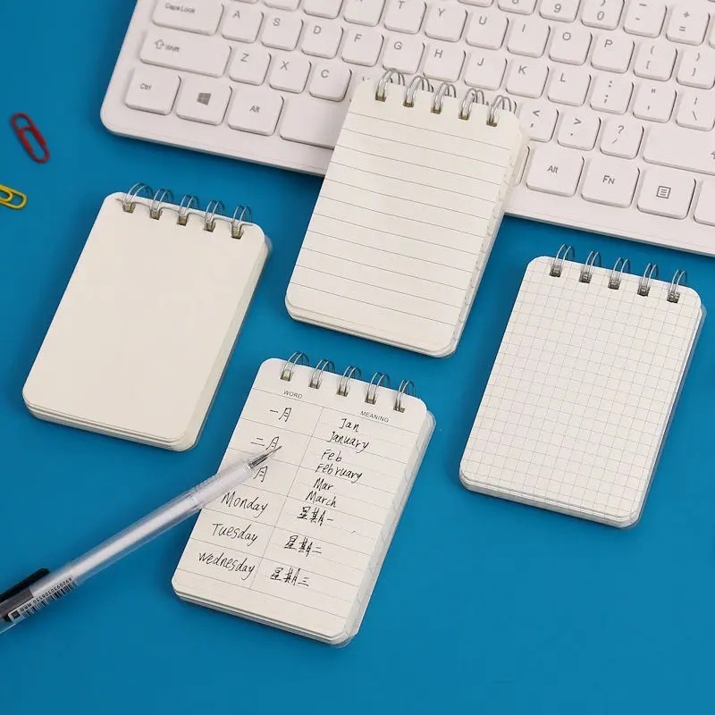 80 trang Túi mini A7 Nhật ký di động trống lưới sổ tay lò xo pageable từ viết cuốn sách văn phòng nhà cửa Phụ kiện trường học