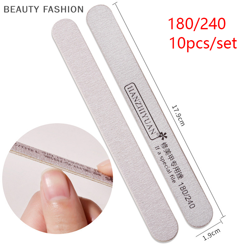 BEAUTY FASHION 10 cái giũa móng tay bằng gỗ chà nhám nghệ thuật dụng cụ làm móng móng chân móng tay