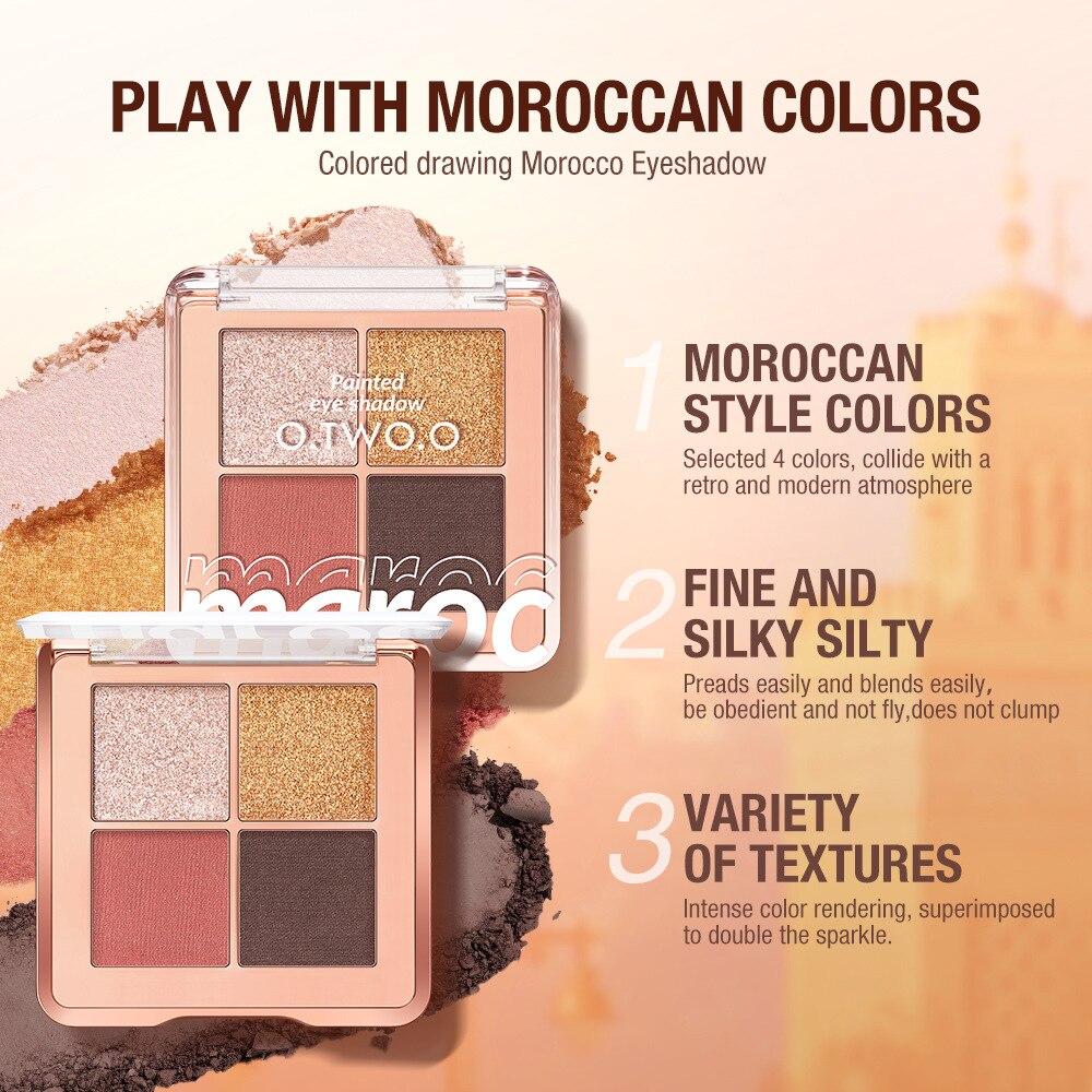 Colored Moroccan eye shadow quad Pearlescent Matte Large Ground Color eye shadow Explosives SC040
