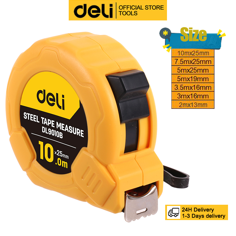 Deli Tape Measure Industrial Measuring Tape 2m3m3.5m5m7.5m10m With metric Coated blade