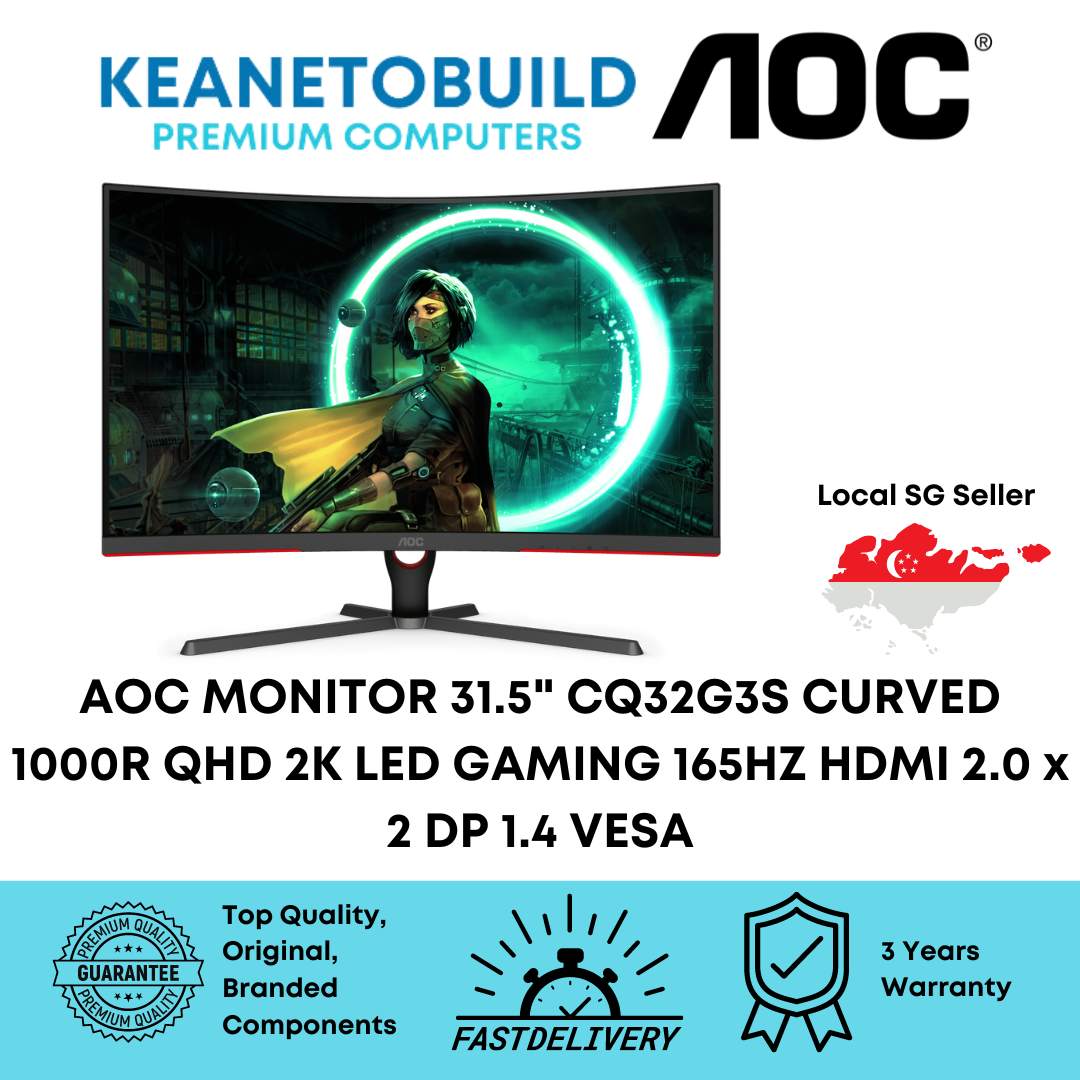 AOC MONITOR INCH CQ32G3S CURVED 1000R QHD 2K LED GAMING