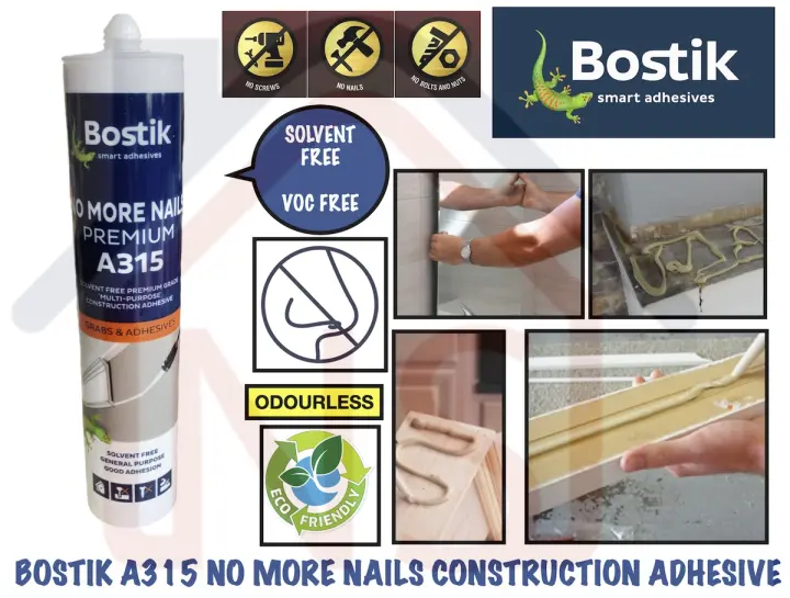 Bostik A315 No More Nail Premium Indoor Use Solvent Free Odourless Construction Adhesive Maxbond Lazada Singapore