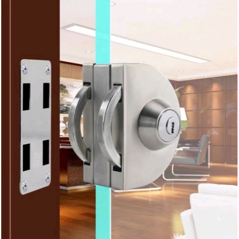 Tempered glass door lock shop sliding door lock free opening Ushaped