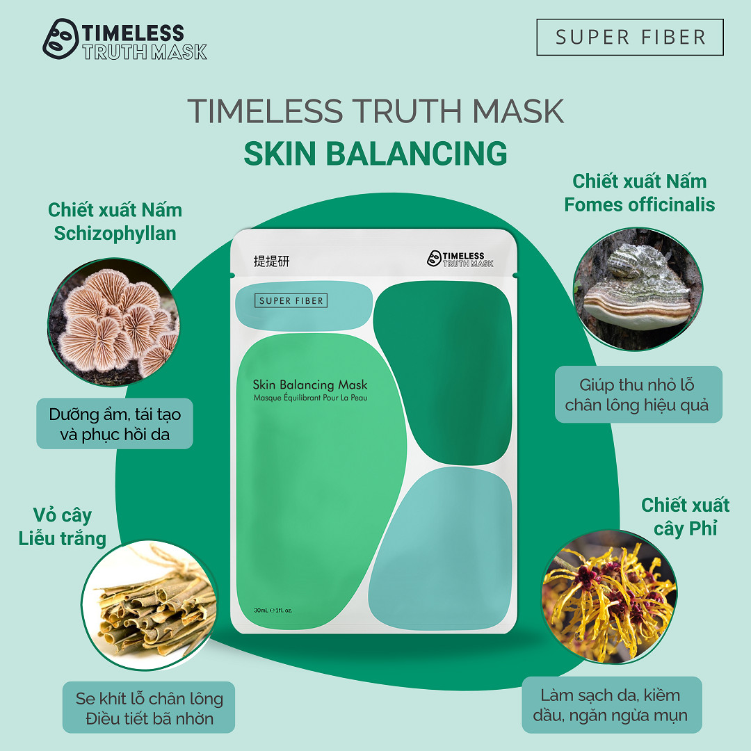 Hộp 5 Mặt nạ Lụa Peptide se khít lỗ chân lông Timeless Truth Mask (Hộp 5 tấm x 30ml)