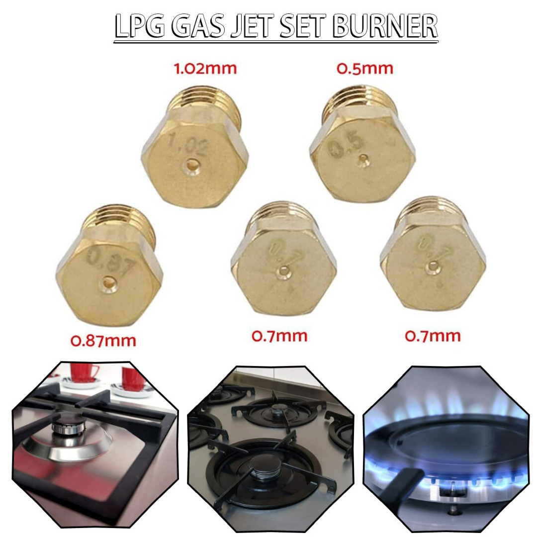 Bokali 5pcs lpg gas jet set burner gas hob lpg conversion kit nozzles propane injector