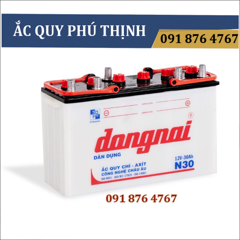Ắc quy Đồng Nai 12V-30Ah N30 (chưa bao gồm dung dịch)