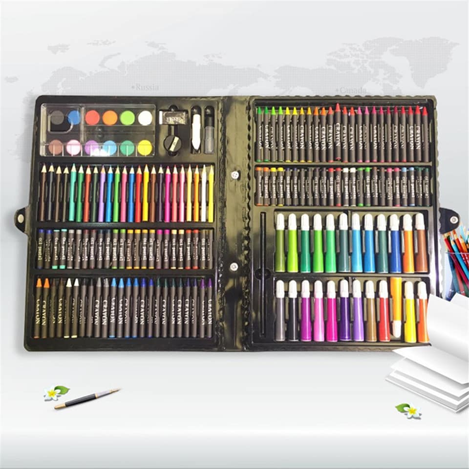 Art 101 Doodle and Color 142 Pc Art Set in a Wood Carrying Case, Includes  24 Premium Colored Review 