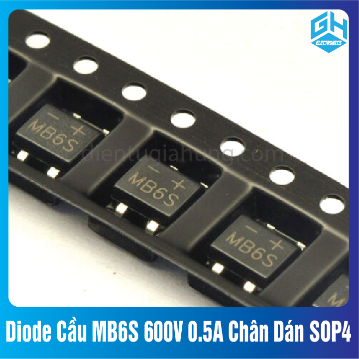Combo 10 con diode cầu mb6s 600v 0.5a chân dán sop 4