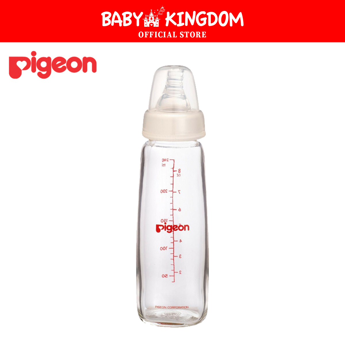 Pigeon Slim-Neck Nursing Glass Baby Feeding Bottle 240ml (26688