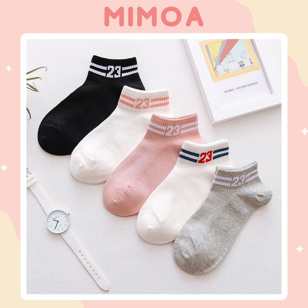 [HCM] [SET 5 ĐÔI] Tất vớ nữ cổ ngắn số 23 dễ thương