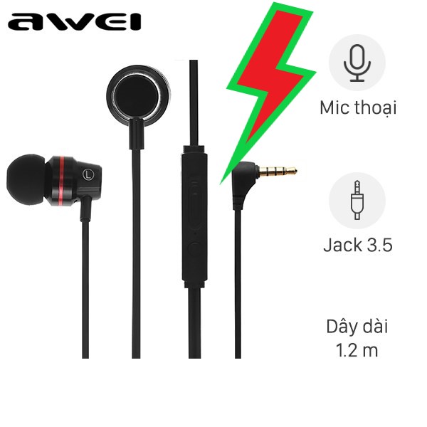 Tai nghe EP Awei Q29Hi Đen Hồng