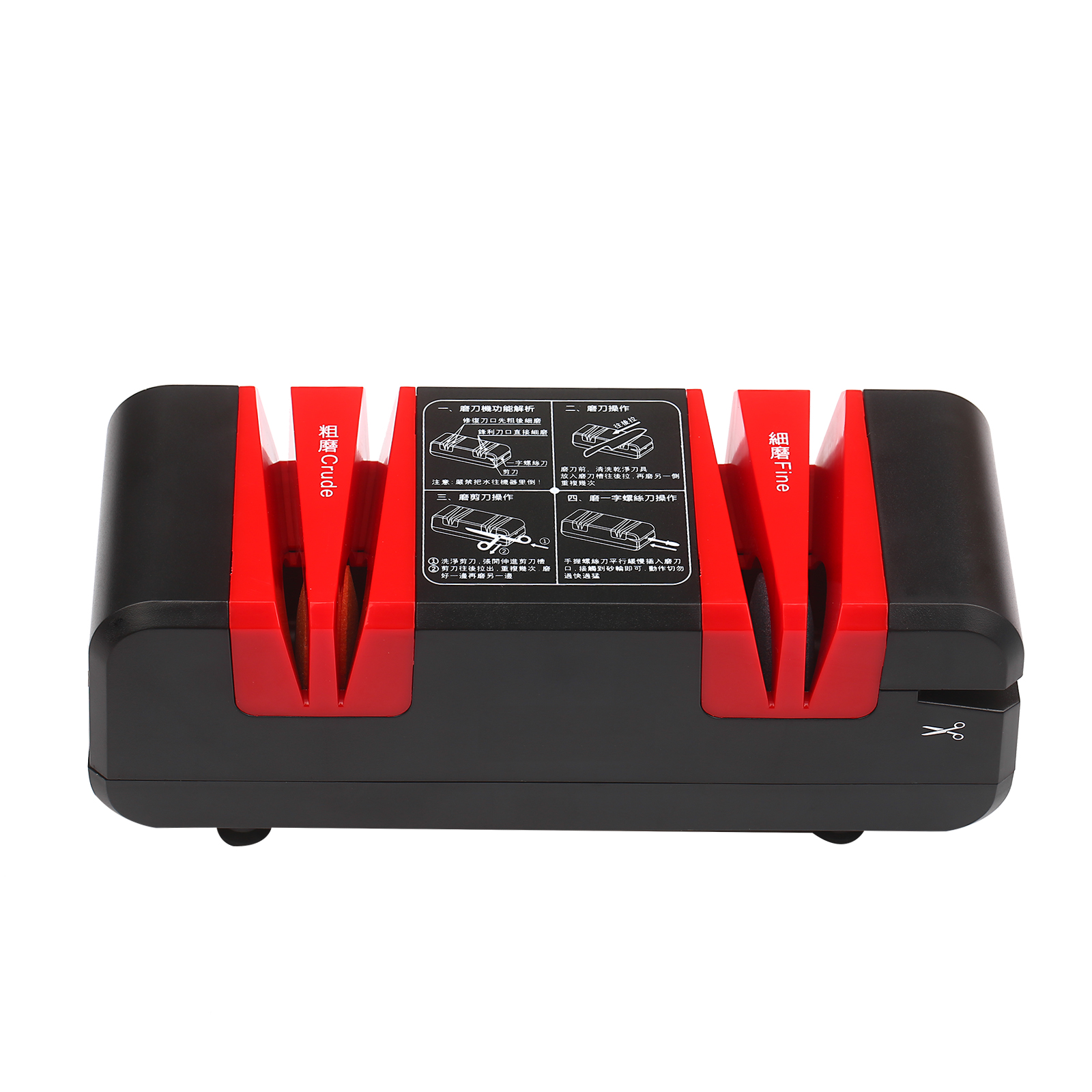 Professional Electric Knife Sharpener Multifunctional Automatic Cut Sharpeners with 15-Degree Bevel Crude and Fine Grooves for Straight Serrated Knives Scissors Kitchen Cutter Grinder With 3 Replaceable Sanding Wheel and Clean Brush